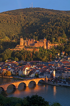 Alte Brucke over River Neckar at Heidelberg, Baden-Wurttemberg, Germany, Europe