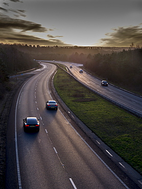 Motorway A31 daylight, Surrey, England, United Kingdom, Europe