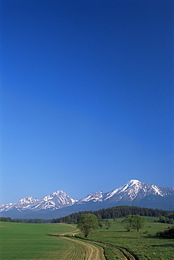 High Tatra mountains from near Poprad, Slovakia, Europe