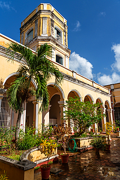 Courtyard and tower of C19th sugar and railway baron's mansion, Palacio Cantero, Trinidad, Cuba