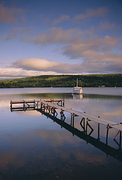 Boat and jetty, Nova Scotia, Canada, North America