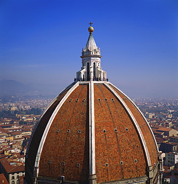 Elevated View of the Roof of the Duomo and Cityscape, Florence, Tuscany, Italy