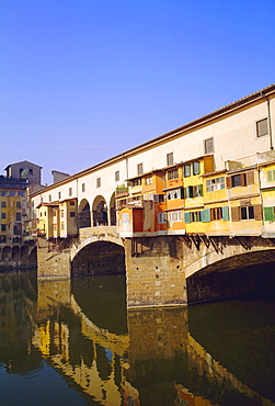 The Ponte Vecchio, 'The Old Bridge' over the River Arno, Florence, Italy