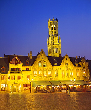 Burg Square and Belfry tower, Bruges, UNESCO World Heritage Site, Belgium, Europe