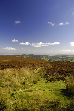 View to Bristol Channel, Exmoor, Somerset, England, United Kingdom, Europe