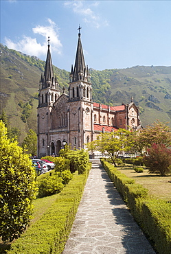 The church at Covadonga, Asturias, Spain, Europe