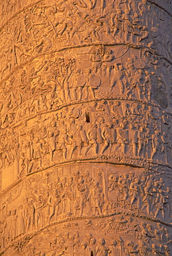 Close-up of Trajan's Column, Rome, Lazio, Italy, Europe