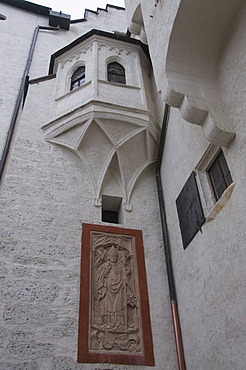 Detail on wall of the Hohensalzburg Fortress, Salzburg, Austria