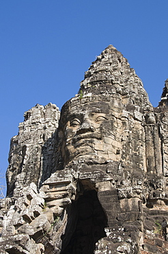 South Gate entrance to Angkor Thom, Angkor, UNESCO World Heritage Site, Siem Reap, Cambodia, Indochina, Southeast Asia, Asia