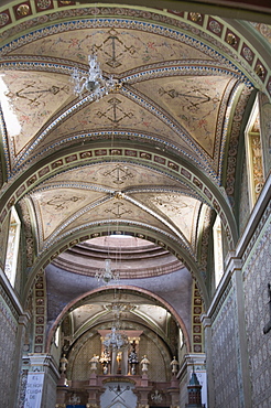 Dome inside Iglesia San Pedro, the main church at Mineral de Pozos (Pozos), a UNESCO World Heritage Site, Guanajuato State, Mexico, North America