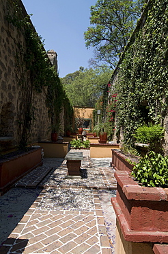 In the gardens of the Hacienda San Gabriel de Barrera, in Guanajuato, a UNESCO World Heritage Site, Guanajuato State, Mexico, North America