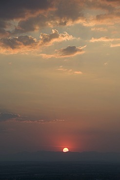 Sunset from the Mirador viewpoint, San Miguel de Allende (San Miguel), Guanajuato State, Mexico, North America