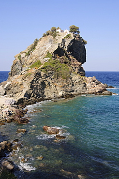 Church of Agios Ioannis, used in the film Mamma Mia for the wedding scene, Skopelos, Sporades Islands, Greek Islands, Greece, Europe