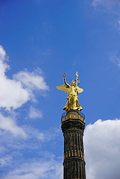 Statue of Victoria on the Victory Column commemorating the Prussian victory in the Danish-Prussian War, Berlin, Germany, Europe