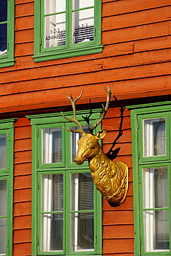 Traditional wooden Hanseatic merchants buildings of the Bryggen, UNESCO World Heritage Site, Bergen, Hordaland, Norway, Scandinavia, Europe