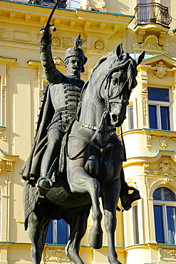 Ban Jelacic monument on Ban Jelacic Square, Zagreb, Croatia, Europe