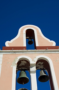 Church bell tower, Fiskardo, Kefalonia (Cephalonia), Greece, Europe