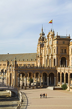 Plaza de Espana erected for the 1929 Exposition, Parque de Maria Luisa, Seville, Andalusia (Andalucia), Spain, Europe