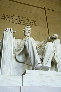 Statue of Abraham Lincoln in the Lincoln Memorial, Washington D.C. (District of Columbia), United States of America, North America