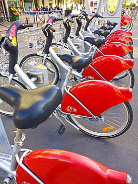 Cyclic, urban bike self service, Rouen, Normandy, France, Europe