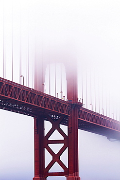 Golden Gate Bridge in the mist, San Francisco, California, United States of America, North America