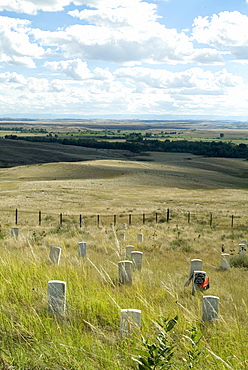 Site of massacre, including where Custer fell, Little Big Horn, Montana, United States of America, North America