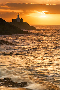 Mumbles Lighthouse, Bracelet Bay, Gower, Swansea, Wales, United Kingdom, Europe