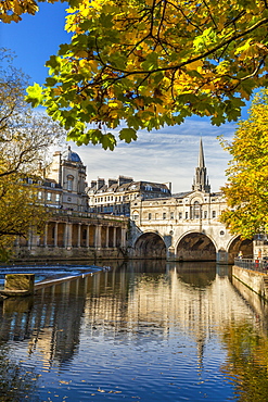 Pulteney Bridge, Bath, UNESCO World Heritage Site, Avon, Somerset, England, United Kingdom, Europe