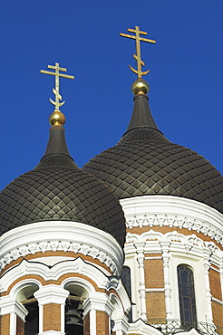 Domes of the Alexander Nevsky Cathedral, Russian Orthodox church, Toompea Hill, Tallinn, Estonia, Baltic States, Europe