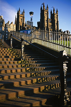 Playfair steps and Parliament, Edinburgh, Scotland 