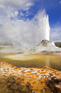 Castle Geyser erupting, Upper Geyser Basin, Yellowstone National Park, UNESCO World Heritage Site, Wyoming, United States of America, North America