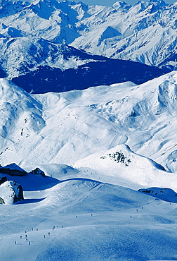 France, Alps, Savoie, La Plagne In Winter, Ski Runs