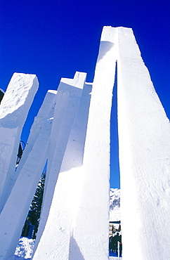 France, Alps, Savoie, Valloire In Winter, The Snow & Ice Sculptures International Contest