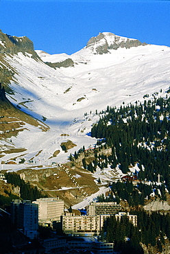 France, Alps, Haute-Savoie, Flaine Ski Resort In Winter