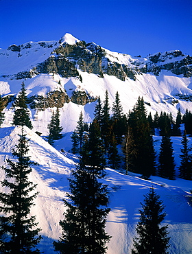 France, Alps, Haute-Savoie, Flaine Ski Resort In Winter, Landscape