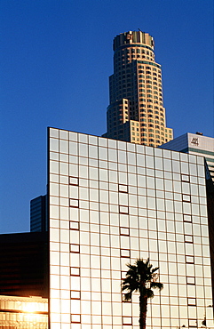 Usa, California, Los Angeles, Downtown, Palme & Glass Blgs