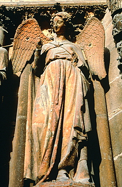 France, Champagne, Marne (51), Reims, Tha Gothic Cathedral, Famous Smiling Angel