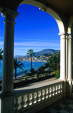 France, Provence Cote D'azur, Alpes Maritimes (06), Menton Bay Viewed From A Classical Villa