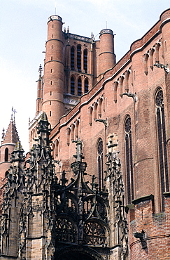 France, Midipyrenees, Tarn (81), Albi, The Fortified Medieval Cathedral Built In Pink Bricks