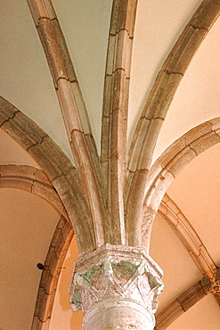 France, Burgondy, Yonne (89), Bussieres Surouche, The Cistercian Abbey, Detail Of A Gothic Pillar