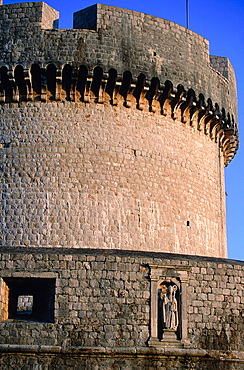 Croatia, Dalmatia, Dalmatian Coast, Fortified City Of Dubrovnik, Tower On The City Ramparts