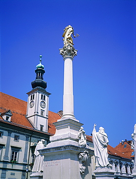 Slovenia, Maribor, Baroque Monument On The City Hall Square