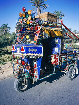 Syria, Palmyra Oasis, A Cusmotized Local Three Wheeled Vehicle