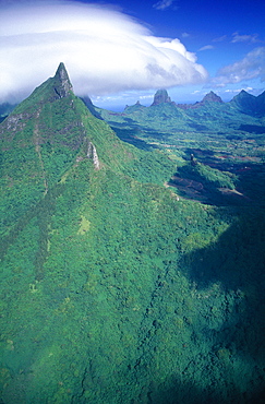 French Polynesia, Windward Islands, Moorea, Aerial Of The Island Interior