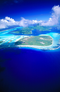 French Polynesia, Leeward Islands, Borabora And Lagoon, Aerial