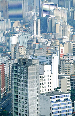 Brazil, Sudeste, Sao Paulo, Overview On The City Center From Top Of Hotel Hilton Av, Ipiranga