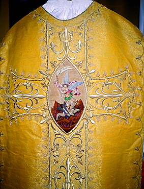 France, Normandy, Manche (50), Mont Saintmichel, The Abbey, An Historic Abott Chasuble Used For Celebrating The Mass