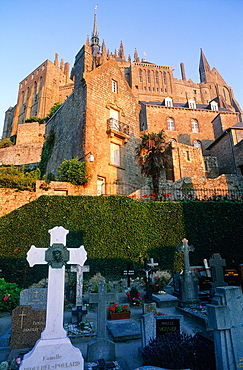 France, Normandy, Manche (50), Mont Saintmichel, , The Abbey Viewed From The Cimetery