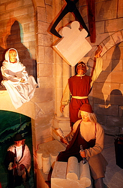 France, Normandy, Manche (50), Mont Saintmichel, The Village People, Scene Of The Abbey Building At The Grevin Wax Museum