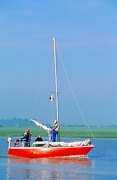 France, Normandy, Manche (50), The Bay, Sailing Boat Power Driven